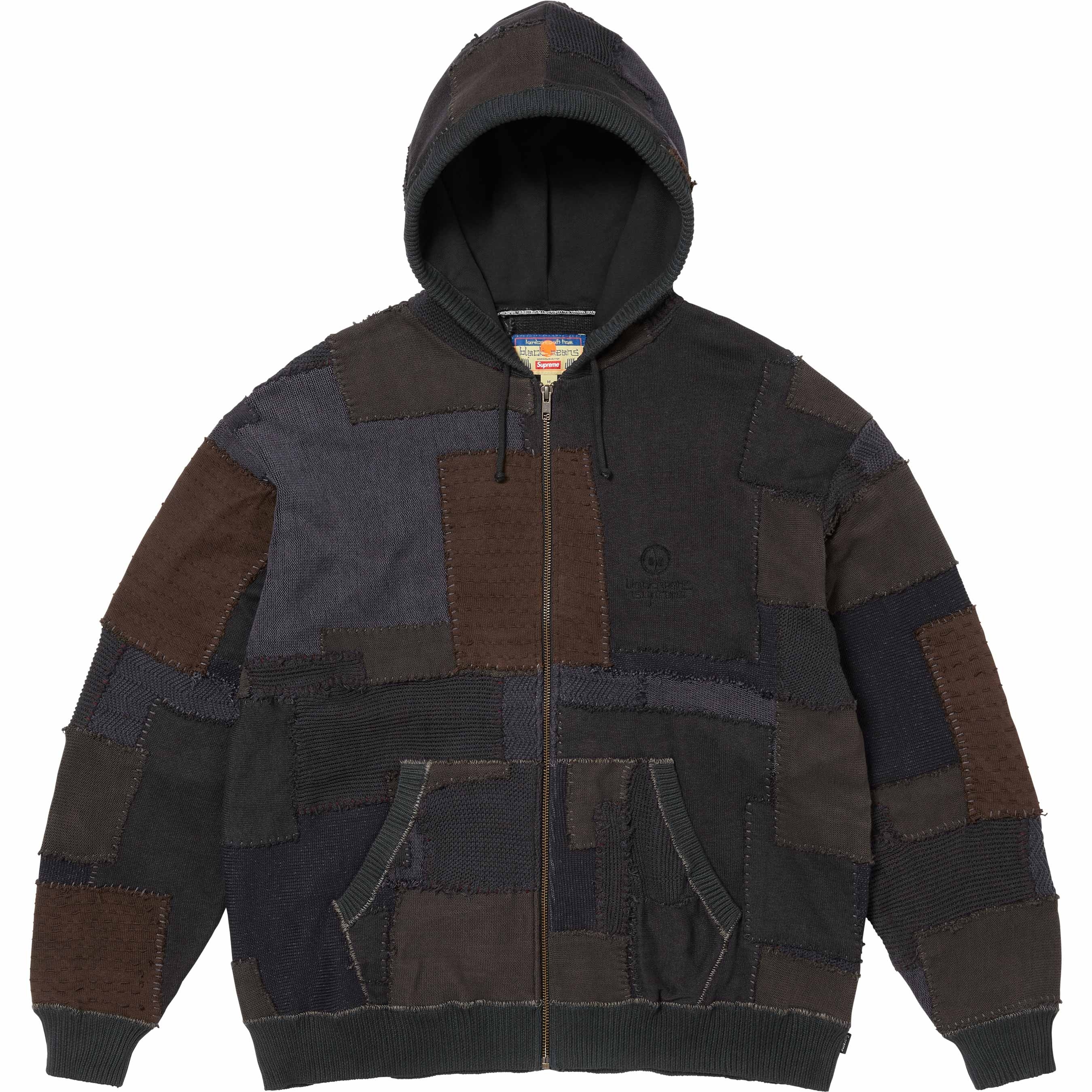 Supreme®/blackmeans Patchwork Zip Up Hooded Sweater view 4